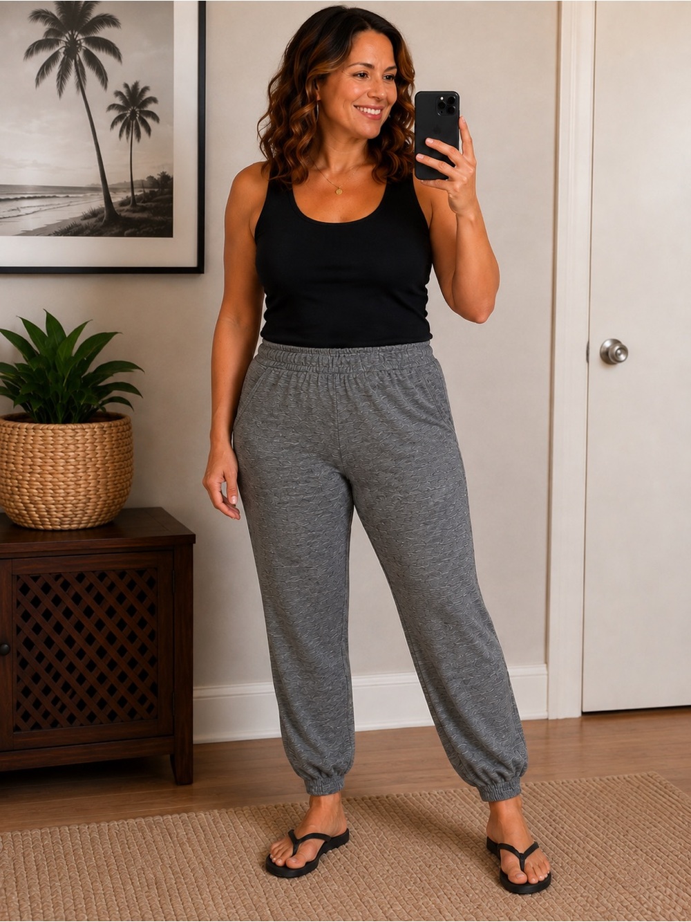 Mossimo Supply Co. Heather Gray Elastic-Waist Jogger Pants - Women XL